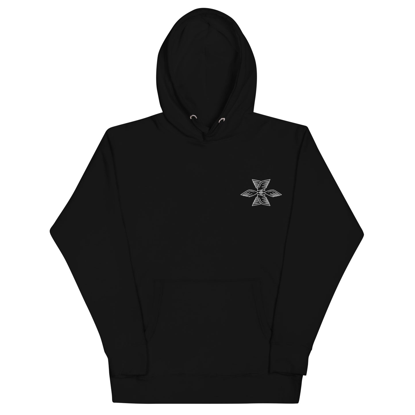 Embroidered Seraphim Hoodie (White on Black)