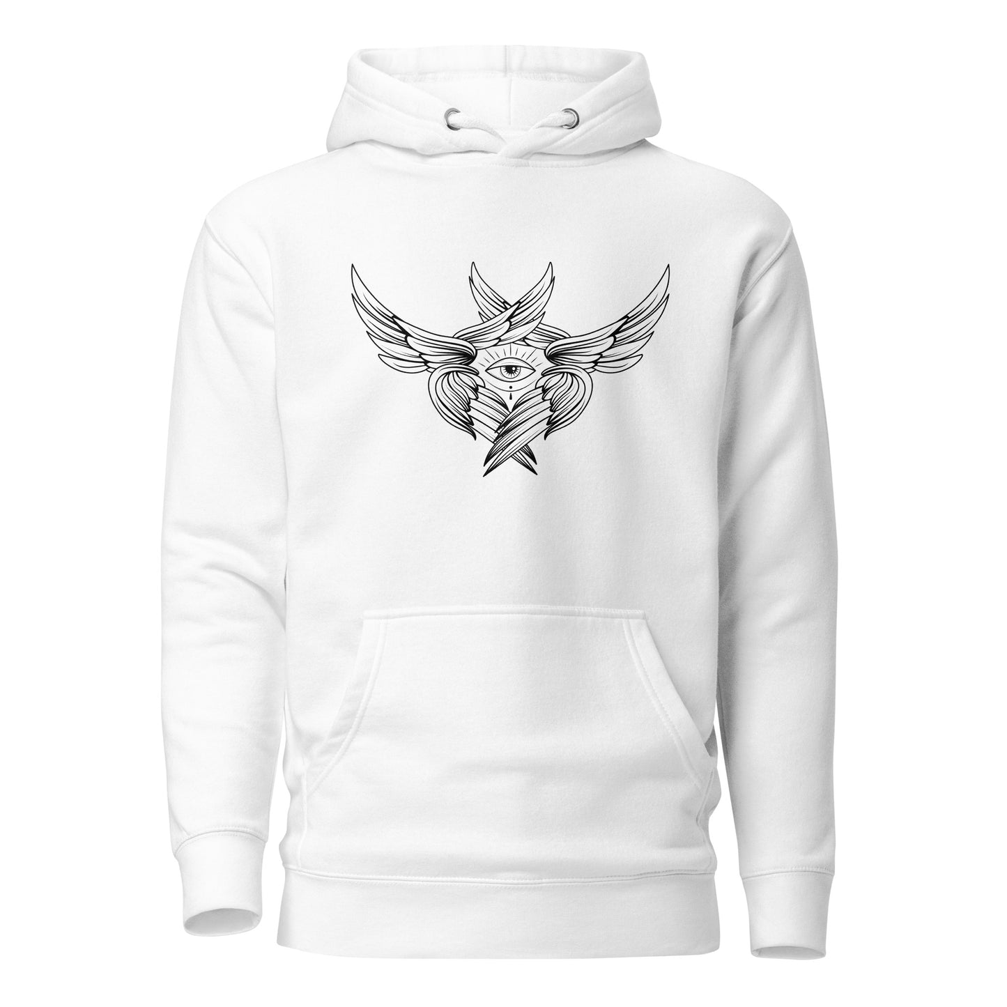 Printed Seraphim Hoodie (White on White)