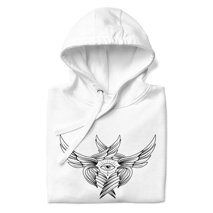 Printed Seraphim Hoodie (White on White)