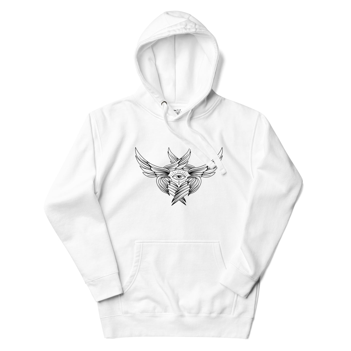 Printed Seraphim Hoodie (White on White)