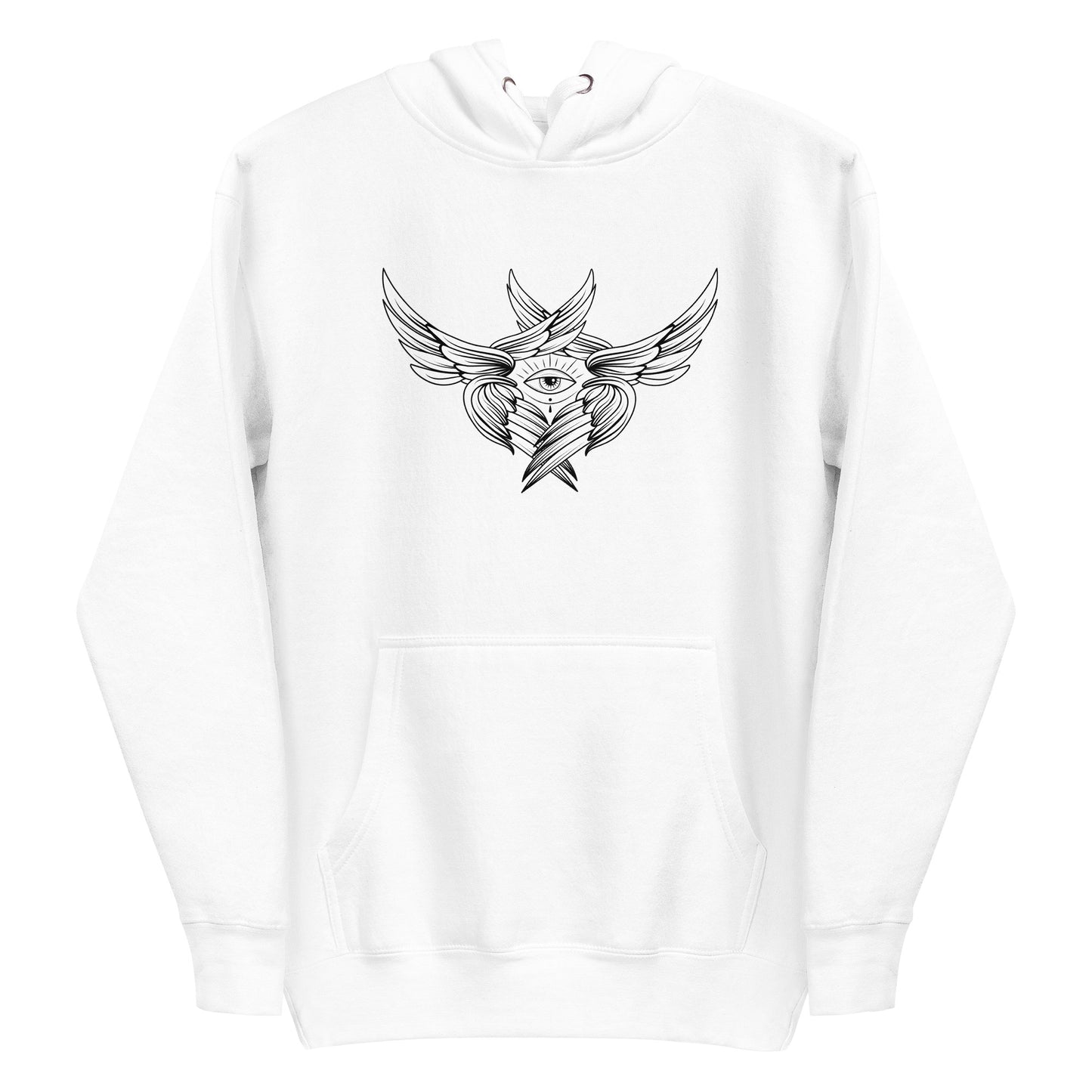 Printed Seraphim Hoodie (White on White)