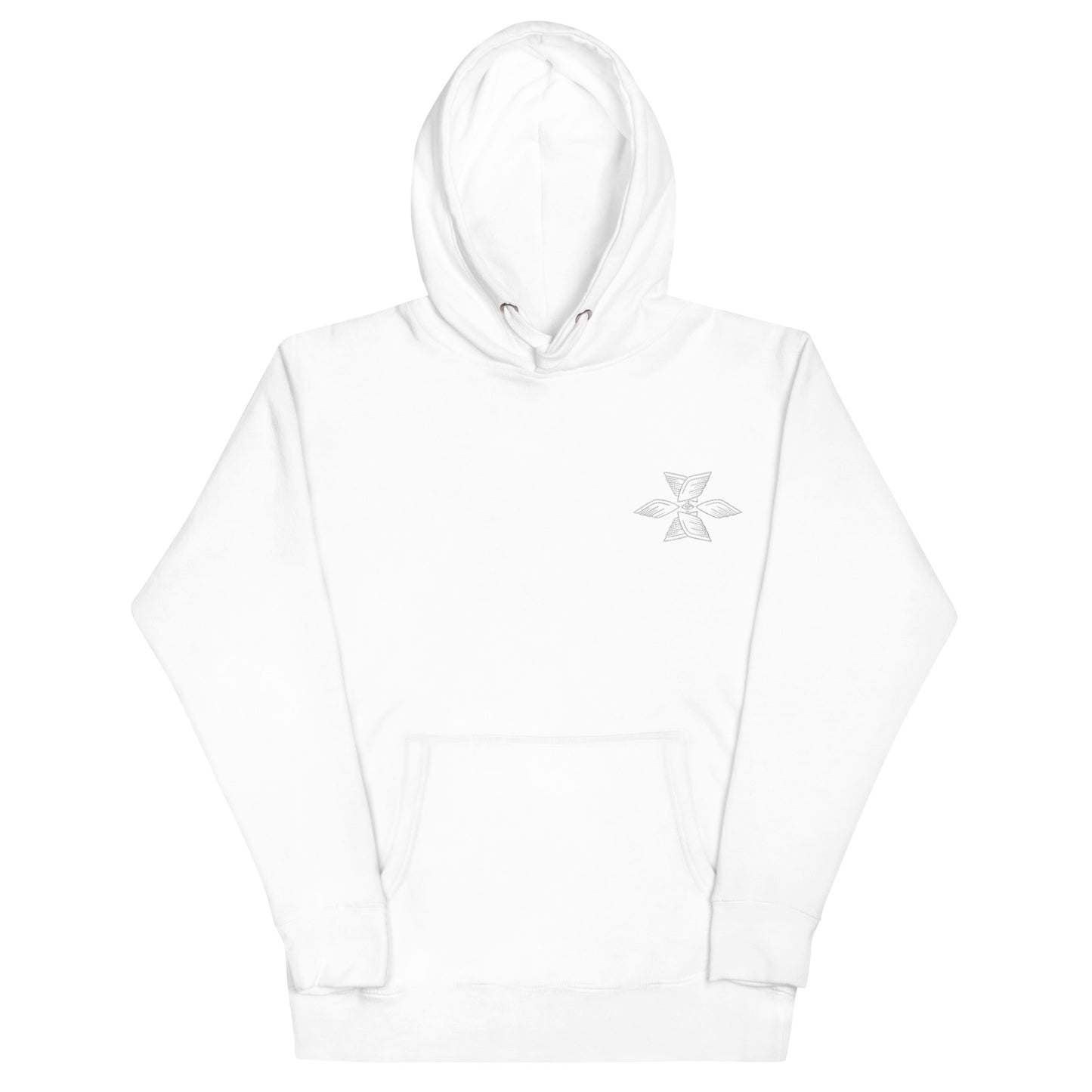 Embroidered Seraphim Hoodie (White on White)