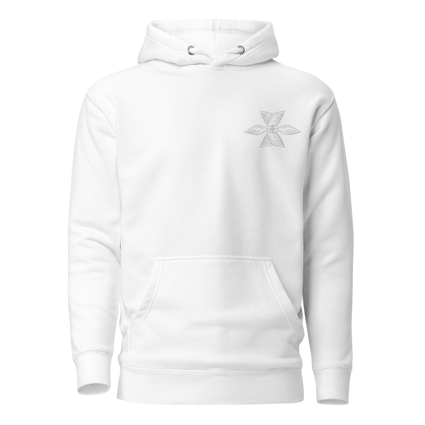 Embroidered Seraphim Hoodie (White on White)